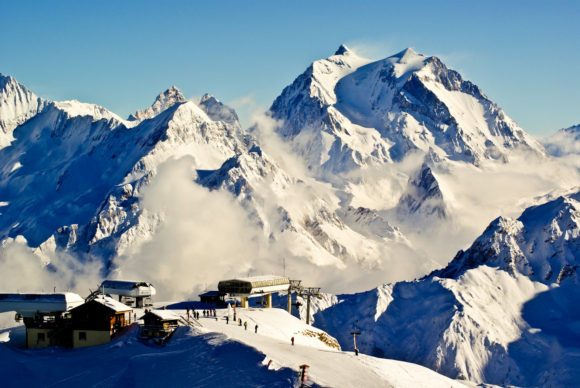 Courchevel 1850 at sunset