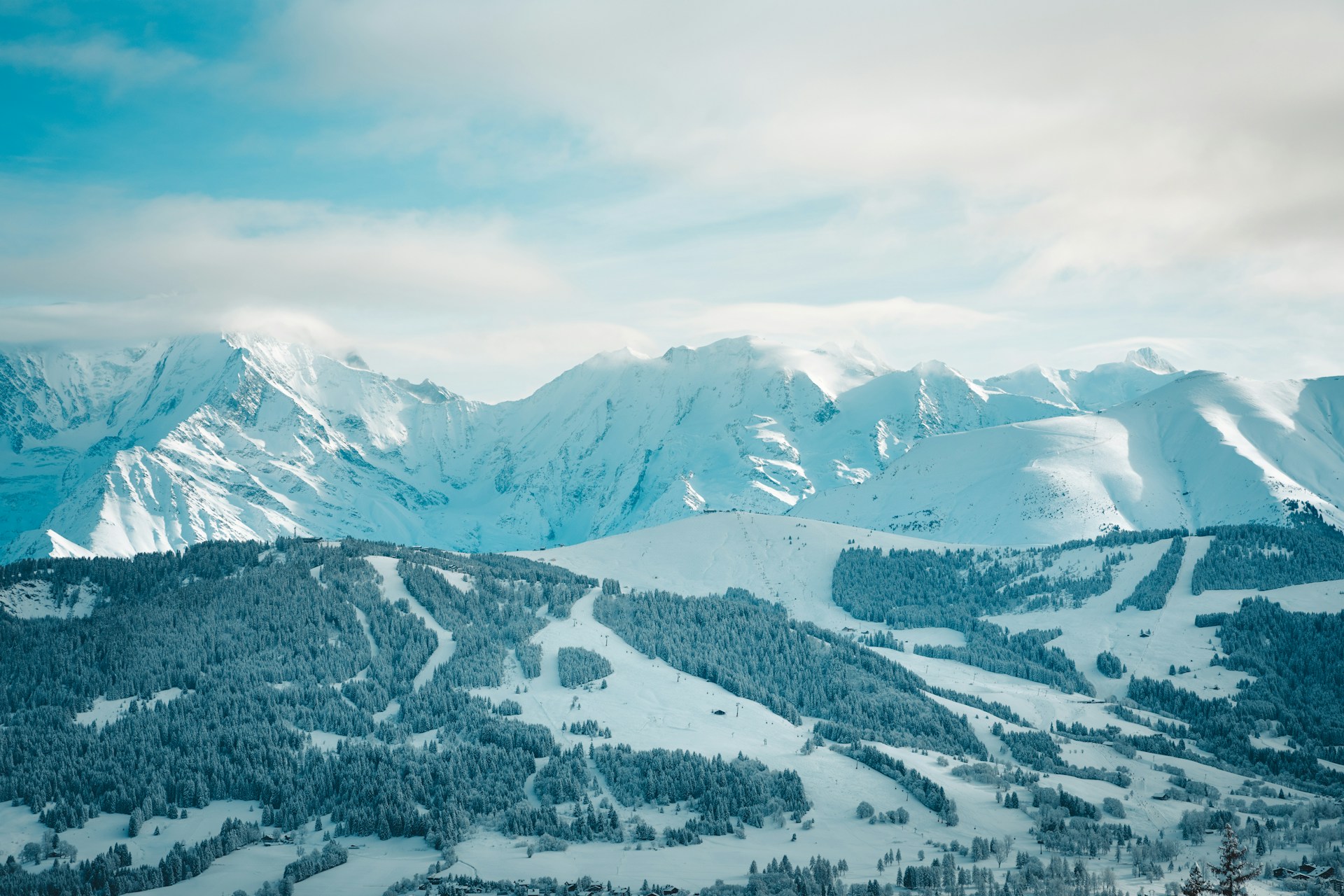 The village of Megève under snow